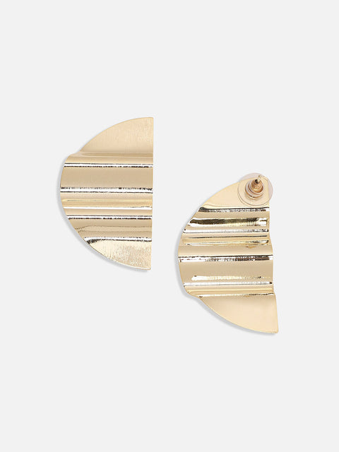Gold-Plated Contemporary Stud Earrings