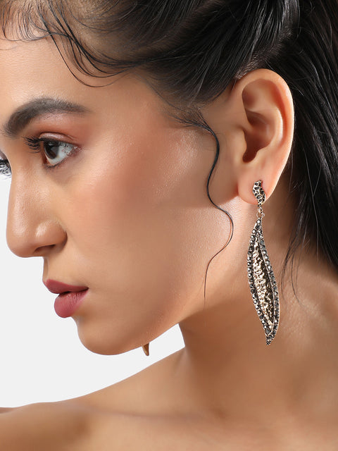Gold-Plated Artificial Stones Earrings