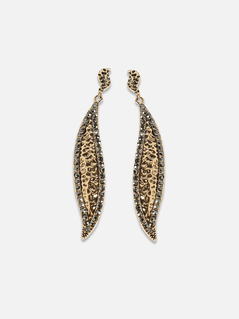 Gold-Plated Artificial Stones Earrings