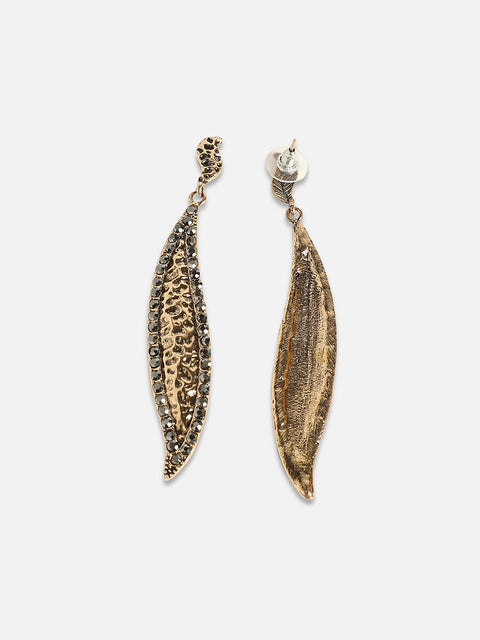Gold-Plated Artificial Stones Earrings