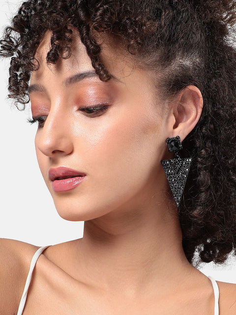Artificial Stones Studded Drop Earrings