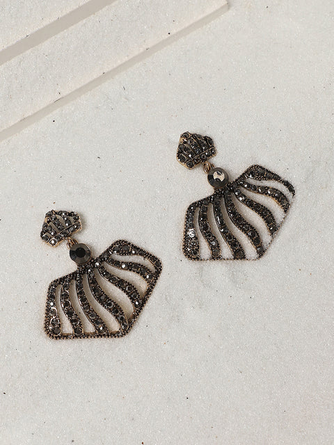 Gold-Plated Contemporary Drop Earrings