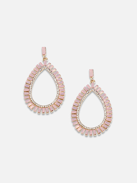 Gold-Plated Teardrop Shaped Drop Earrings