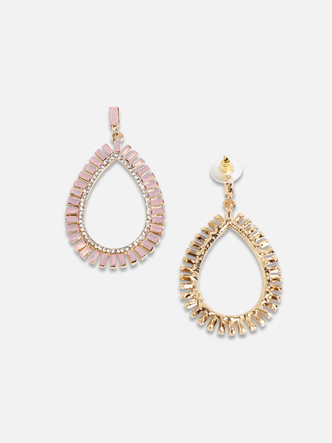 Gold-Plated Teardrop Shaped Drop Earrings