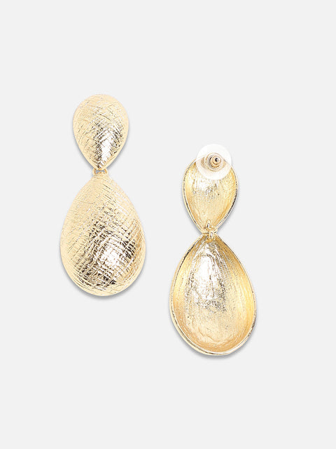 Gold-Plated Contemporary Drop Earrings