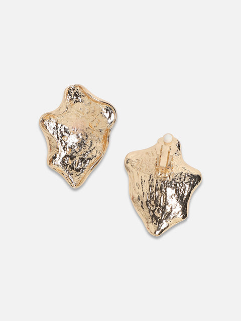 Gold-Plated Contemporary Studs Earrings