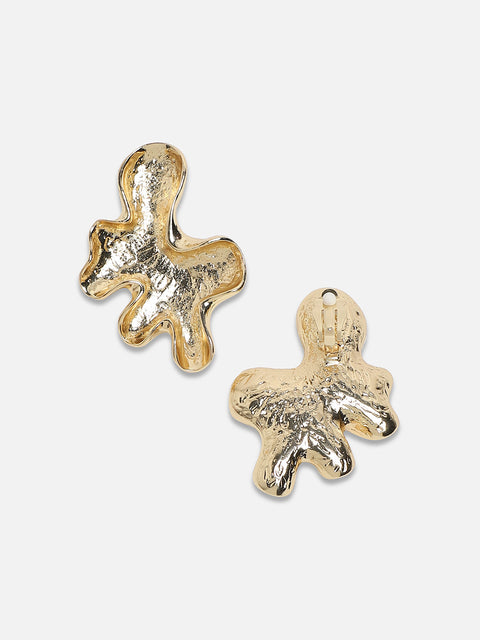 Gold-Plated Contemporary Drop Earrings