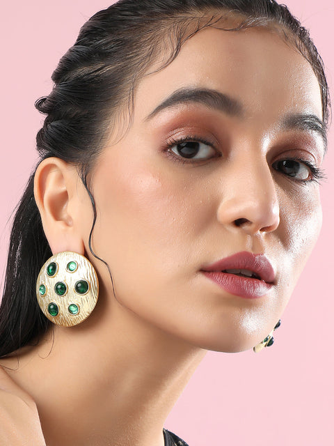 Gold-Plated Contemporary Studs Earrings