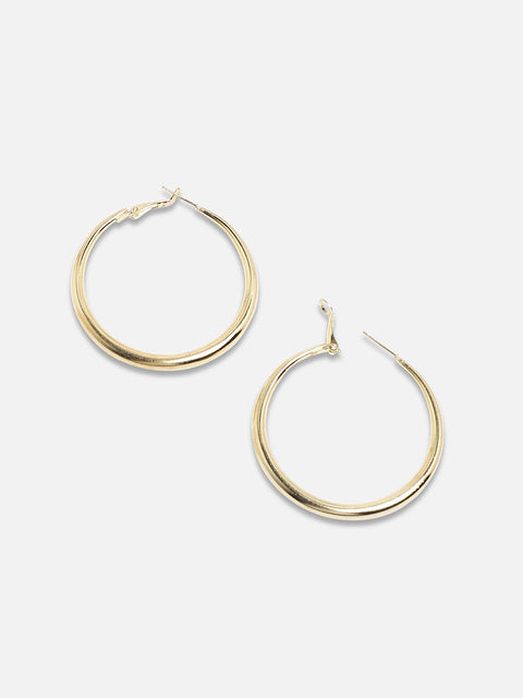 Gold-Plated Circular Hoop Earrings
