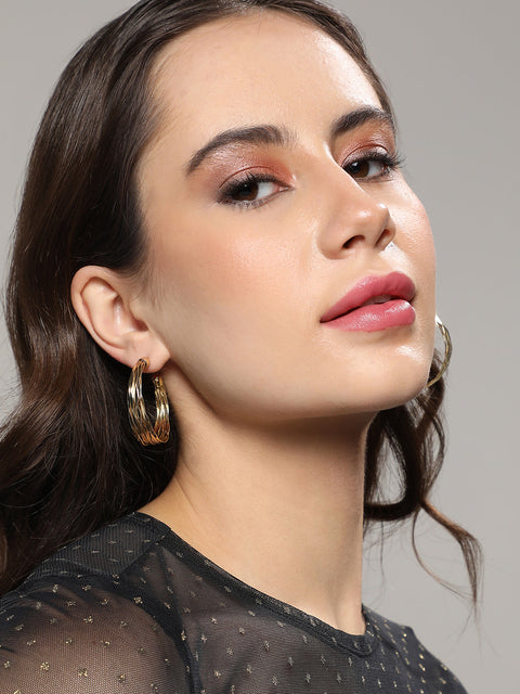 Gold-Plated Hoop Earrings