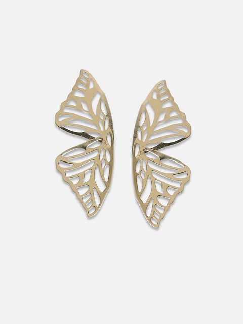 Gold-Plated Contemporary Drop Earrings