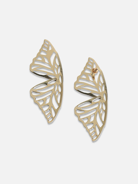 Gold-Plated Contemporary Drop Earrings