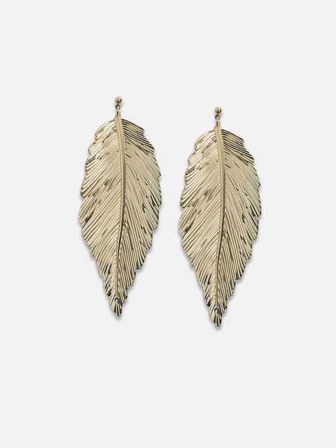 Gold-Plated Contemporary Drop Earrings