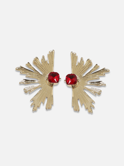 Artificial Stones Gold-Plated Drop Earrings