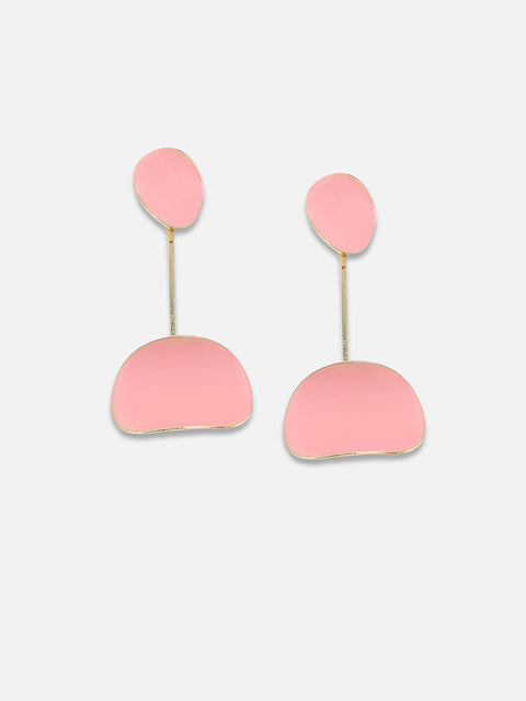 Gold Plated Artificial Stones Studded Drop Earrings
