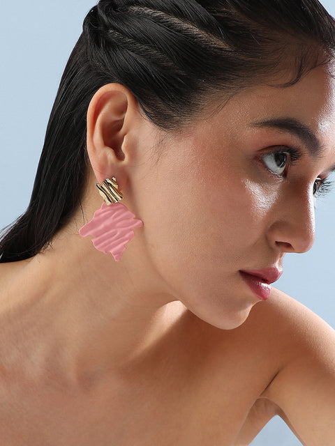 Gold-Plated Contemporary Drop Earrings
