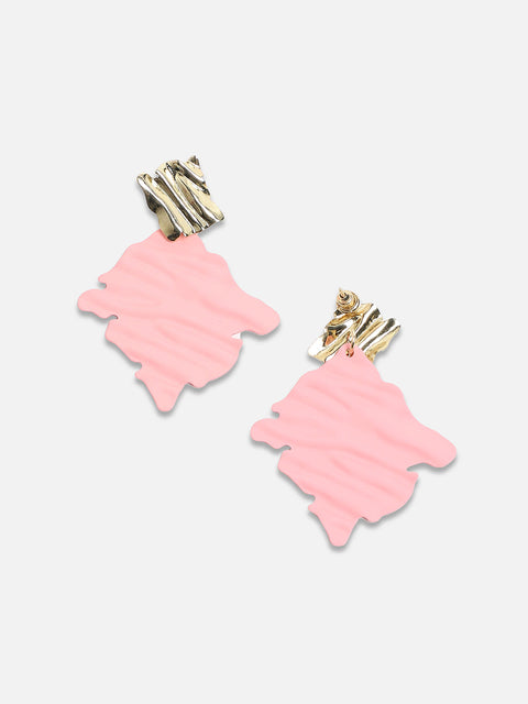Gold-Plated Contemporary Drop Earrings