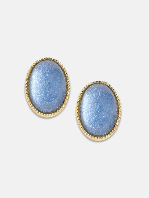 Gold-Plated Stone Studded Studs Earrings