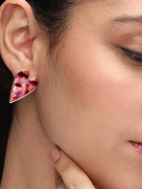 Gold-Plated Heart Shape Studs Earrings