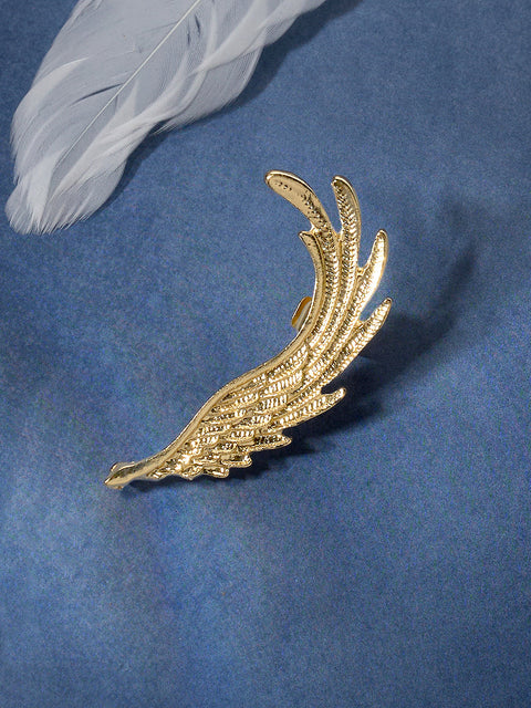 Gold-Plated Contemporary Clip On Ear Cuff Earrings