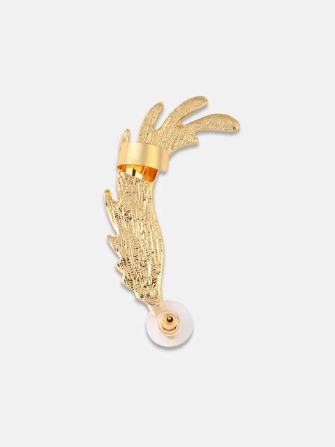 Gold-Plated Contemporary Clip On Ear Cuff Earrings