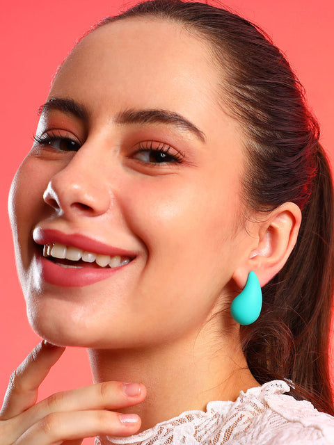 The Teardrop  Drop Earrings - Turquoise Blue-SOHIER8834