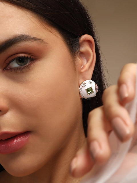 Women's The Cora Stud Earrings - Chalk White