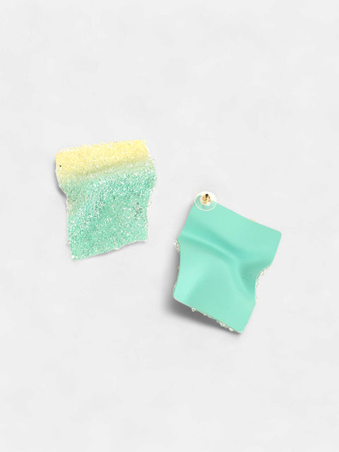 The Glacier Quad Drop Earrings - Mint Green & Daffodil Yellow-SOHIER8900