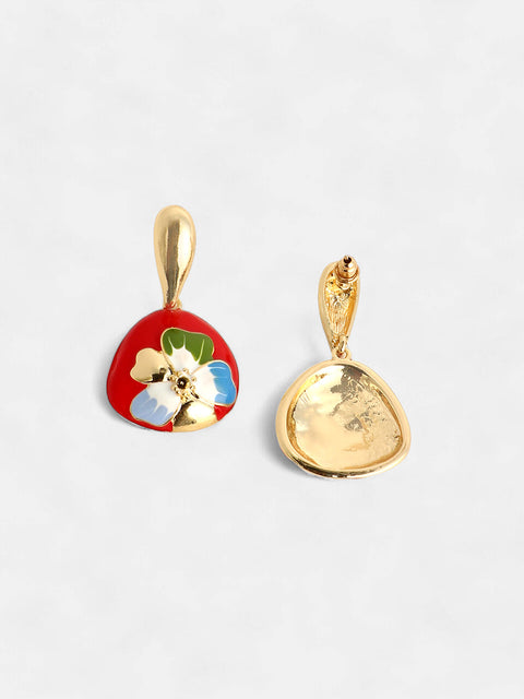 The Hana Drop Earrings - Scarlet Red-SOHIER8959