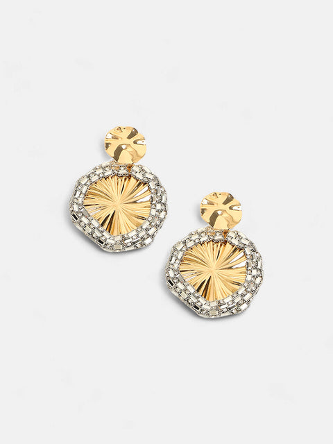 The Revolving Mirror Drop Earrings - Crystal Silver-SOHIER8969