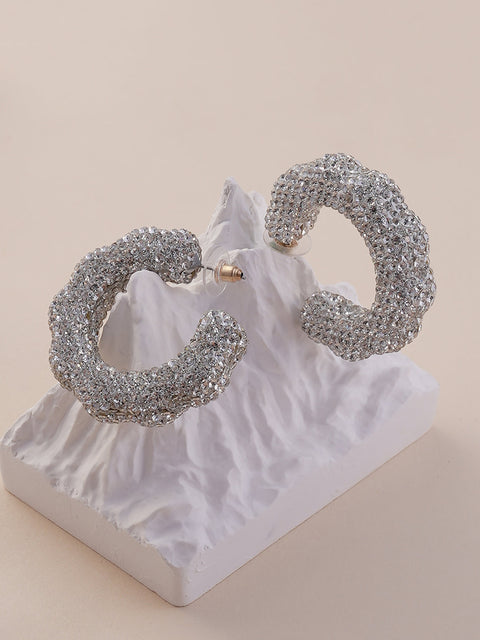 The Jingle Hoop Earrings - Crystal Silver-SOHIER8975