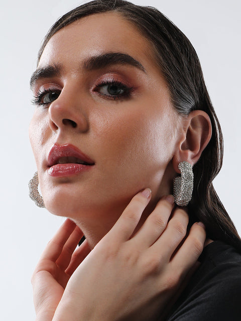 The Jingle Hoop Earrings - Crystal Silver-SOHIER8975