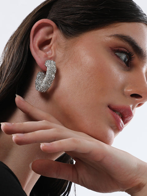 The Jingle Hoop Earrings - Crystal Silver-SOHIER8975