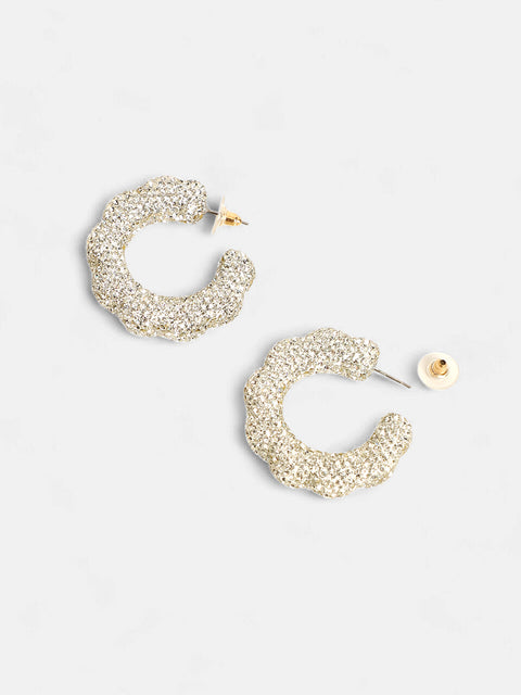 The Jingle Hoop Earrings - Crystal Silver-SOHIER8975