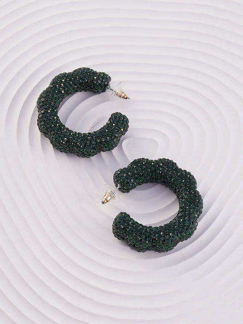 The Jingle Hoop Earrings - Emerald Green-SOHIER8976