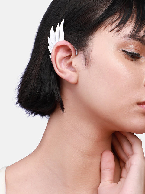 Silver-Plated Contemporary Ear Cuff