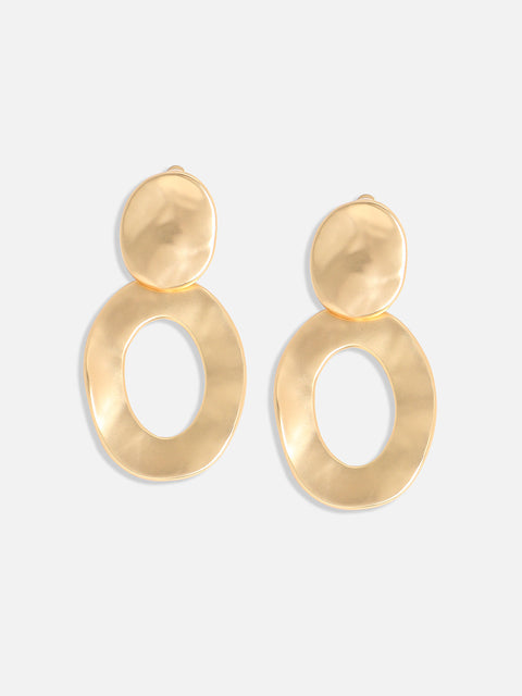 Gold Plated Circular Drop Earrings