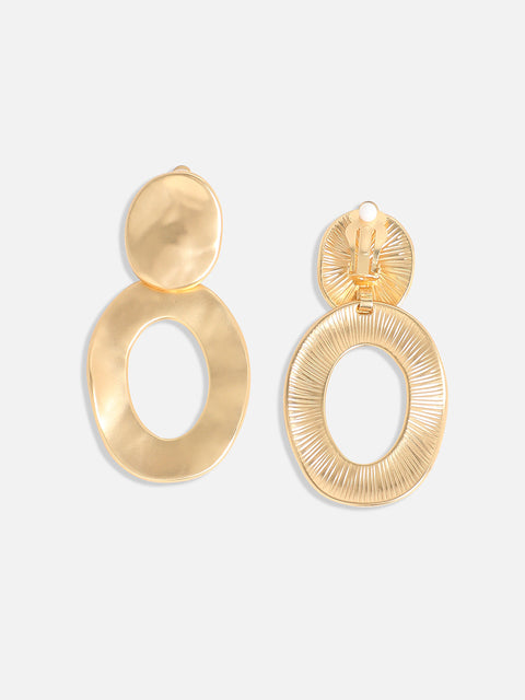Gold Plated Circular Drop Earrings