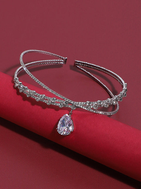 Silver-Plated Studded Head Jewellery