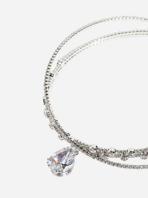 Silver-Plated Studded Head Jewellery