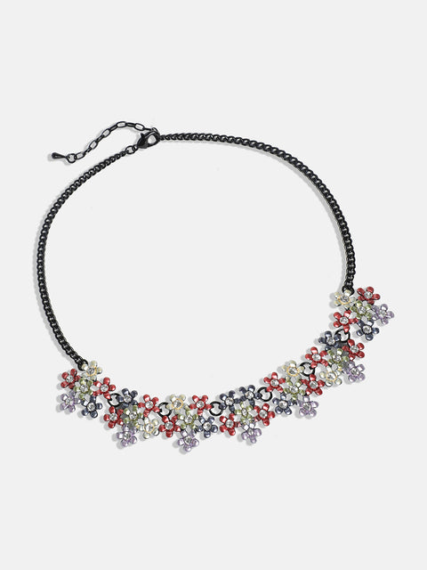 Silver-Plated Stone studded floral Jewellery Set