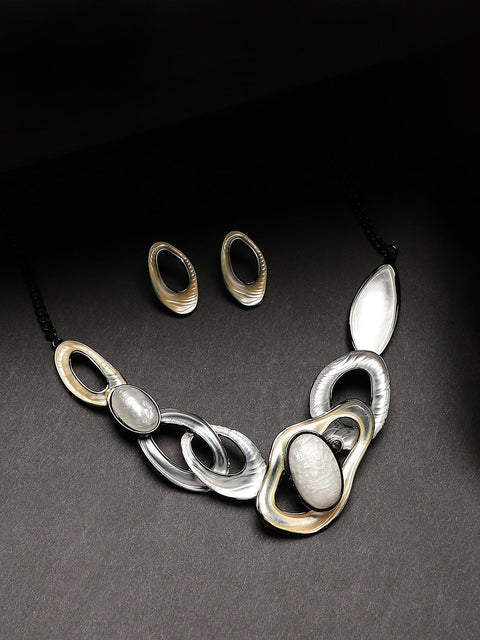 Abstract Stone Studded Jewellery Set