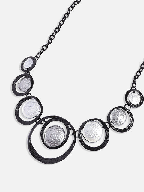 Dented Circular Necklace Earrings