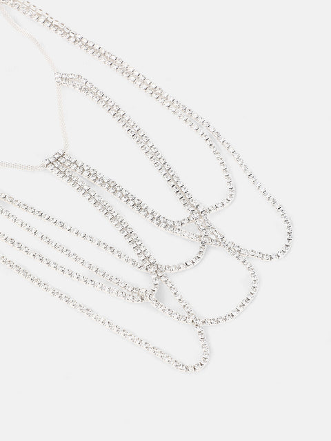 The Bijou Leg Chain - Crystal Silver-SOHILC6241
