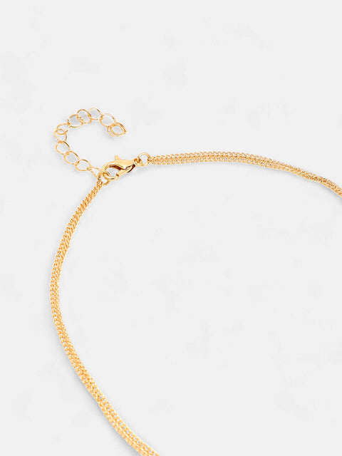 The Hanging Chain Bar Lariat Necklace - California Gold-SOHINC6069