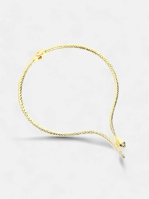 The Serpent Torque Necklace - Antique Gold-SOHINC6073