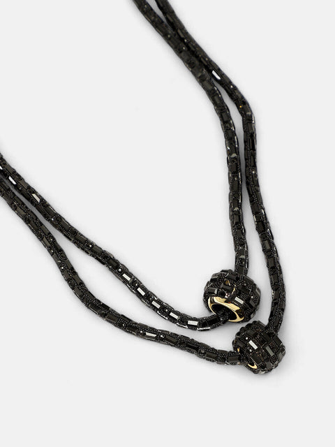 The Mirror Multi-Layer Necklace - Onyx Black-SOHINC6083