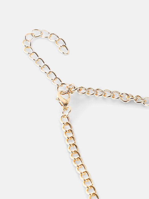 The Marquise Statement Necklace - Amber Yellow-SOHINC6128