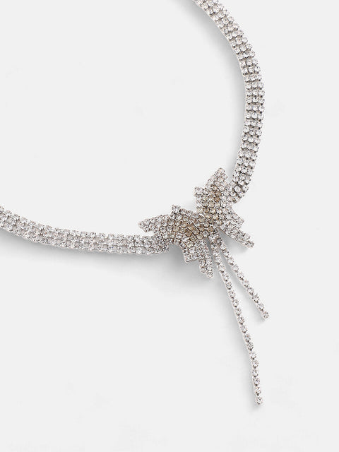 The Bijou Papillon Collar Necklace - Crystal Silver-SOHINC6204