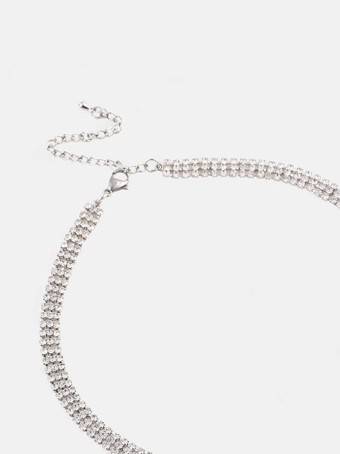 The Bijou Papillon Collar Necklace - Crystal Silver-SOHINC6204